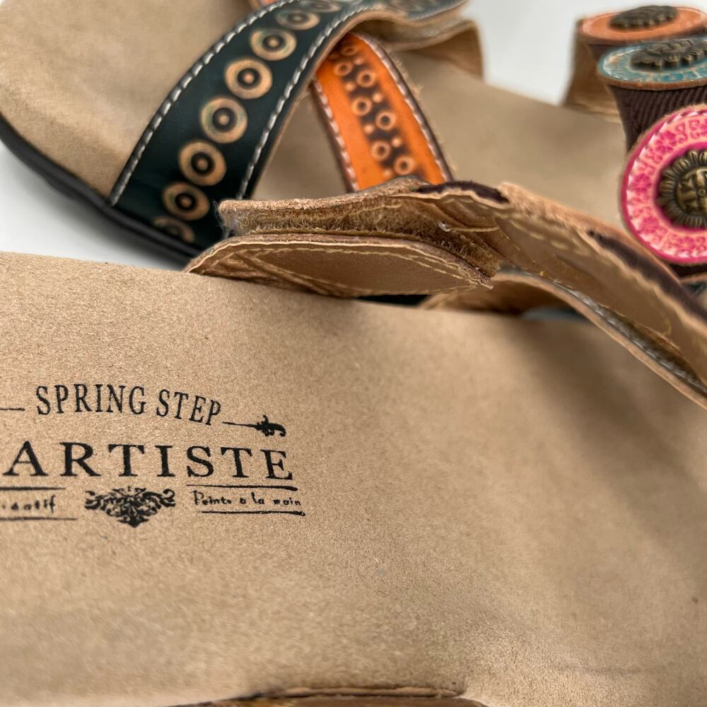 L'Artiste by Spring Step Glendora women’s leather slide sandals shoes. - Picture 8 of 9